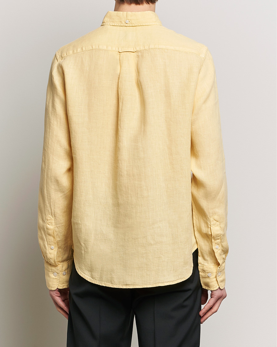 Mies | Kauluspaidat | GANT | Regular Fit Garment Dyed Linen Shirt Dusty Yellow