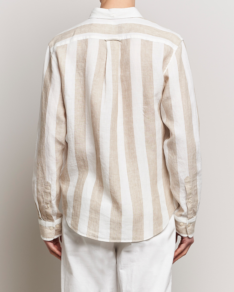 Mies | Kauluspaidat | GANT | Regular Fit Bold Stripe Linen Shirt Beige/White