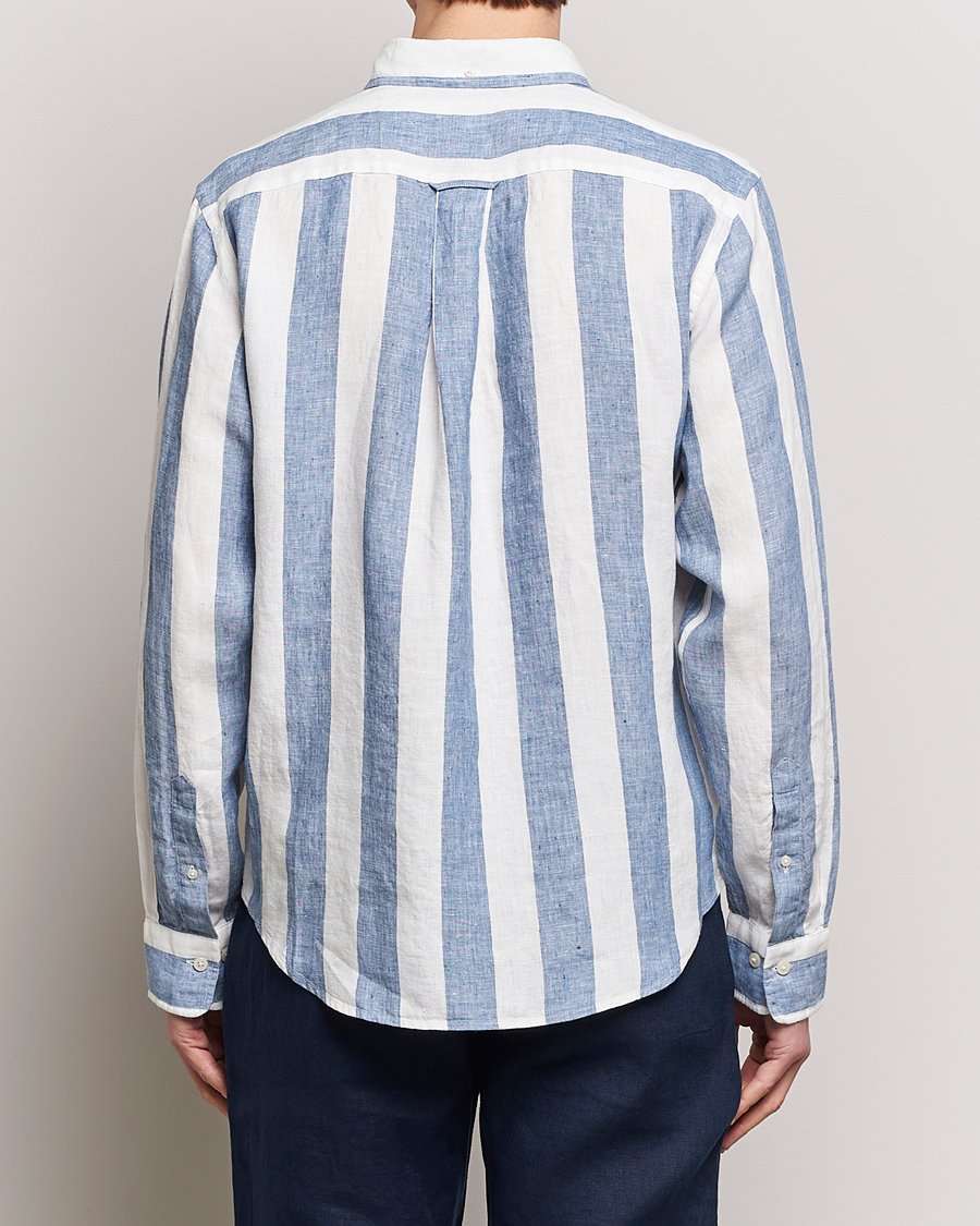 Mies | Kauluspaidat | GANT | Regular Fit Bold Stripe Linen Shirt Blue/White