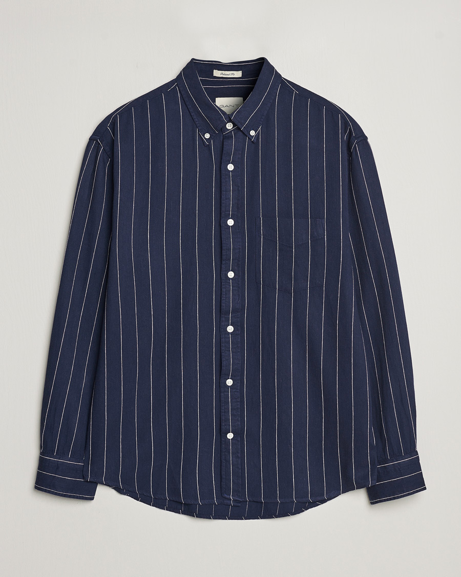 Mies | Kauluspaidat | GANT | Relaxed Fit Slub Striped Shirt Classic Blue