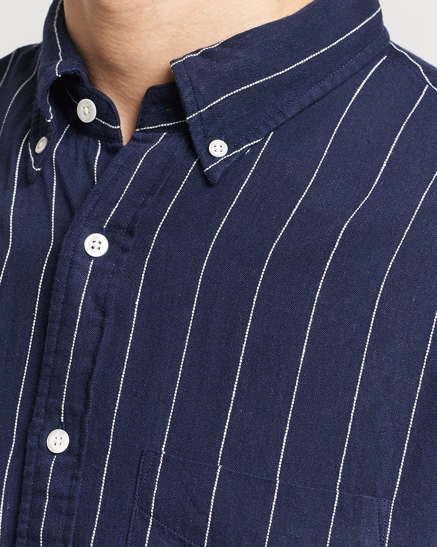 Mies | Kauluspaidat | GANT | Relaxed Fit Slub Striped Shirt Classic Blue