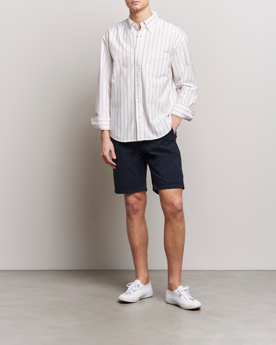 Mies | Kauluspaidat | GANT | Relaxed Fit Heritage Striped Oxford Shirt White/Red