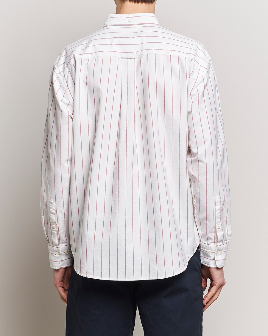 Mies | Kauluspaidat | GANT | Relaxed Fit Heritage Striped Oxford Shirt White/Red
