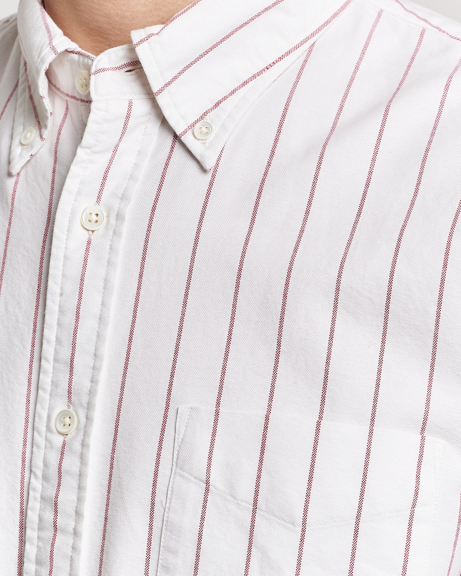 Mies | Kauluspaidat | GANT | Relaxed Fit Heritage Striped Oxford Shirt White/Red