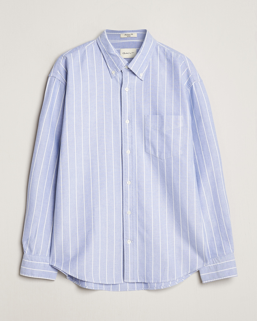 Mies | Kauluspaidat | GANT | Relaxed Fit Heritage Striped Oxford Shirt Blue/White