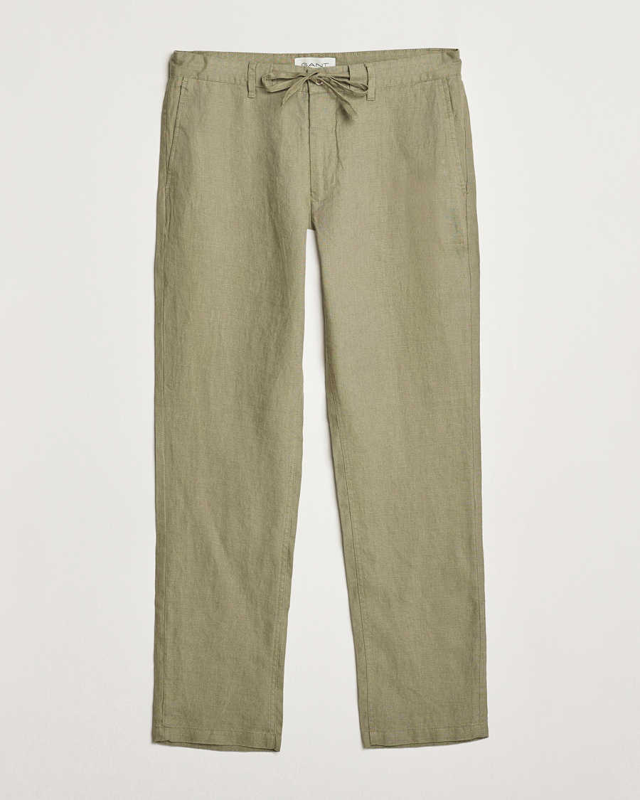 Mies | Housut | GANT | Relaxed Linen Drawstring Pants Dried Clay