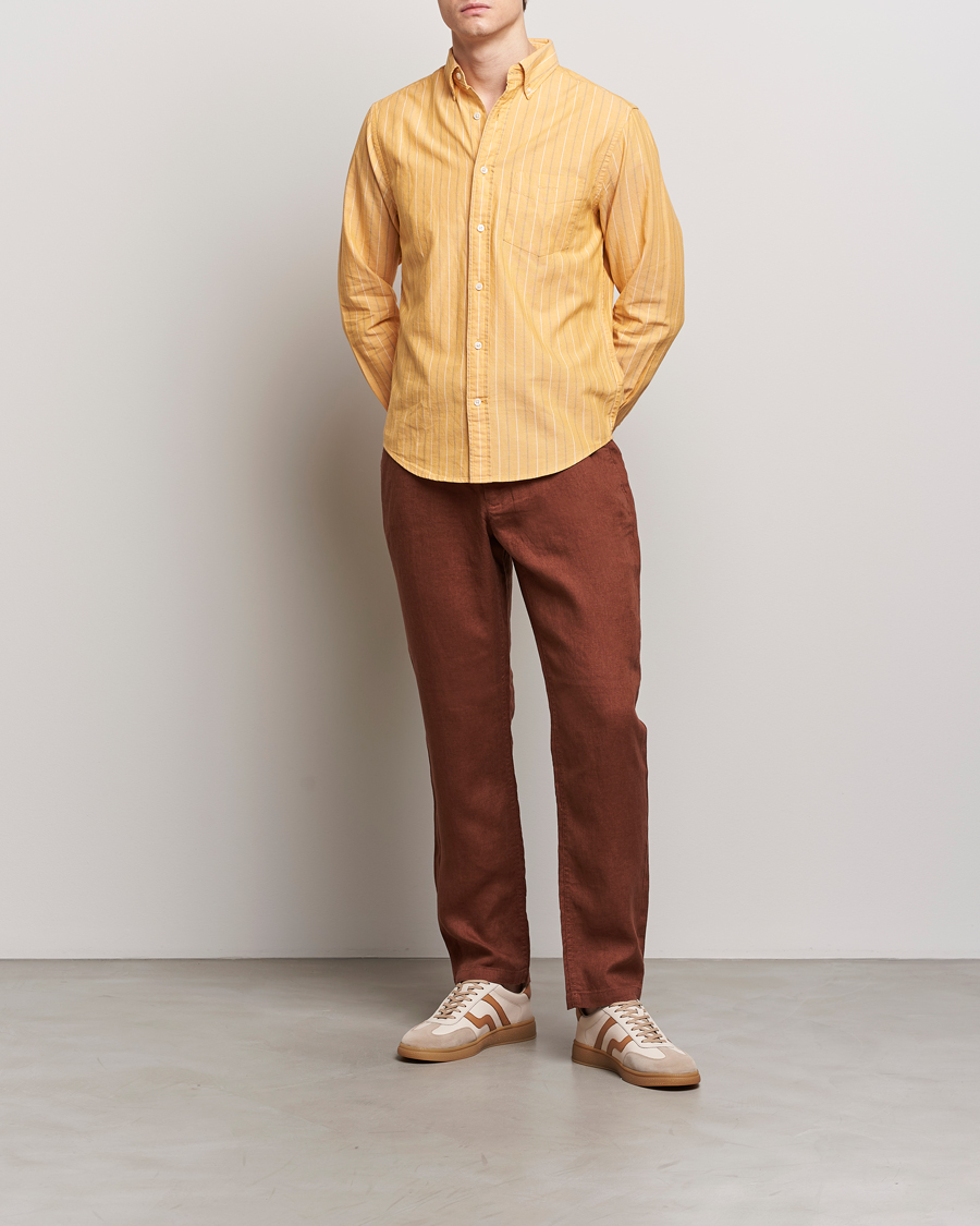 Mies | Housut | GANT | Relaxed Linen Drawstring Pants Cognac Brown