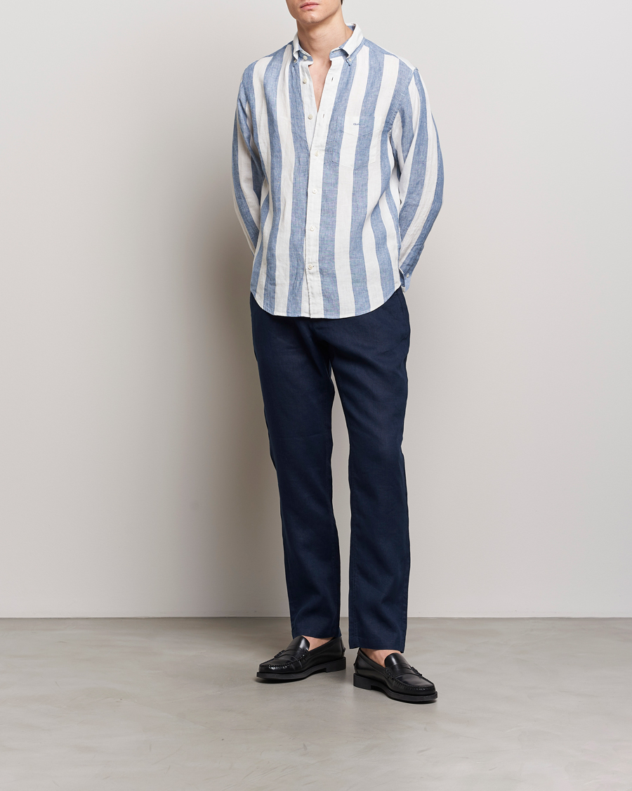 Mies | Housut | GANT | Relaxed Linen Drawstring Pants Marine