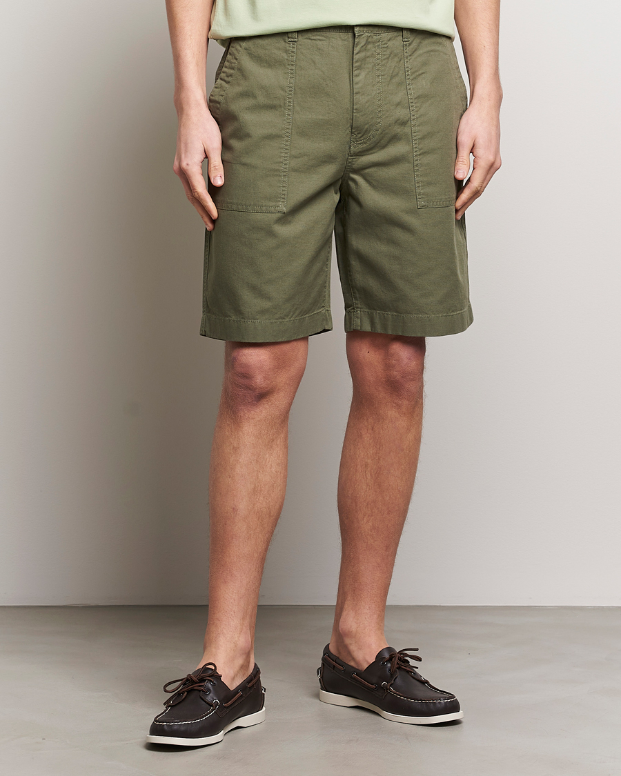 Mies | Chino-shortsit | GANT | Cotton/Linen Shorts Four Leaf Clover
