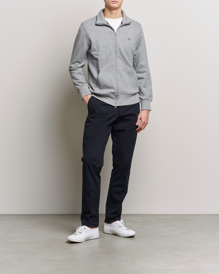 Mies | Puserot | GANT | Original Full Zip Grey Melange