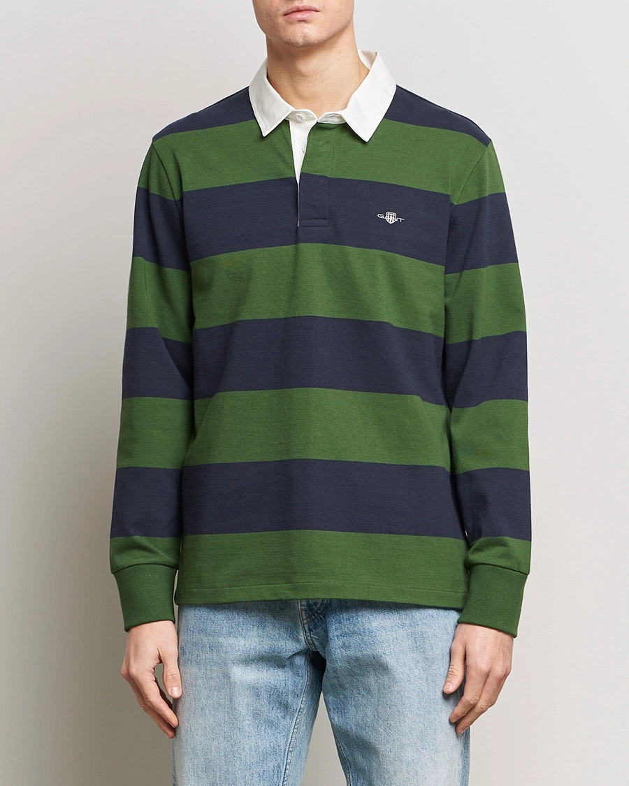 Mies | Preppy Authentic | GANT | Barstriped Rugger Pine Green/Navy