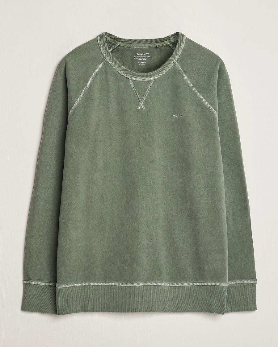 Mies | Puserot | GANT | Sunbleached Crew Neck Sweatshirt Pine Green