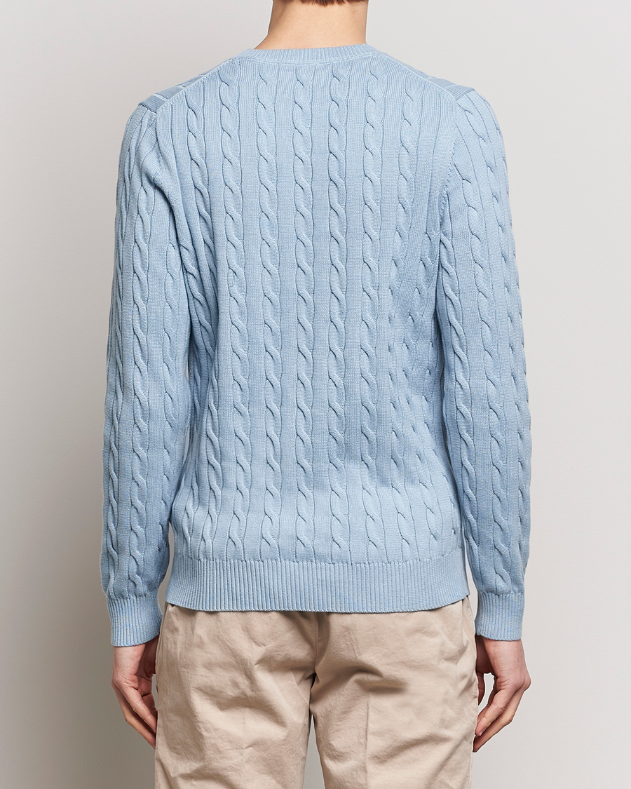 Mies | Puserot | GANT | Cotton Cable Crew Neck Pullover Dove Blue