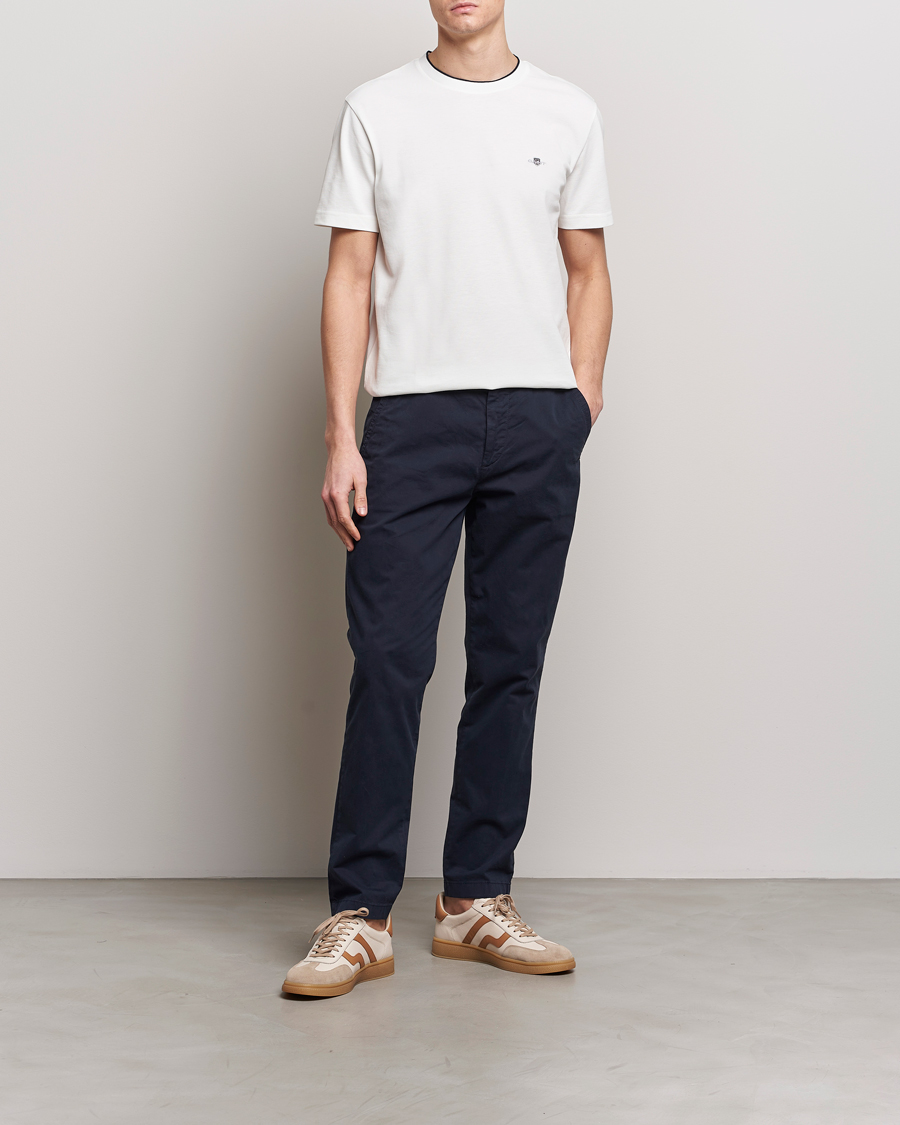 Mies | T-paidat | GANT | Pique Crew Neck T-Shirt Eggshell