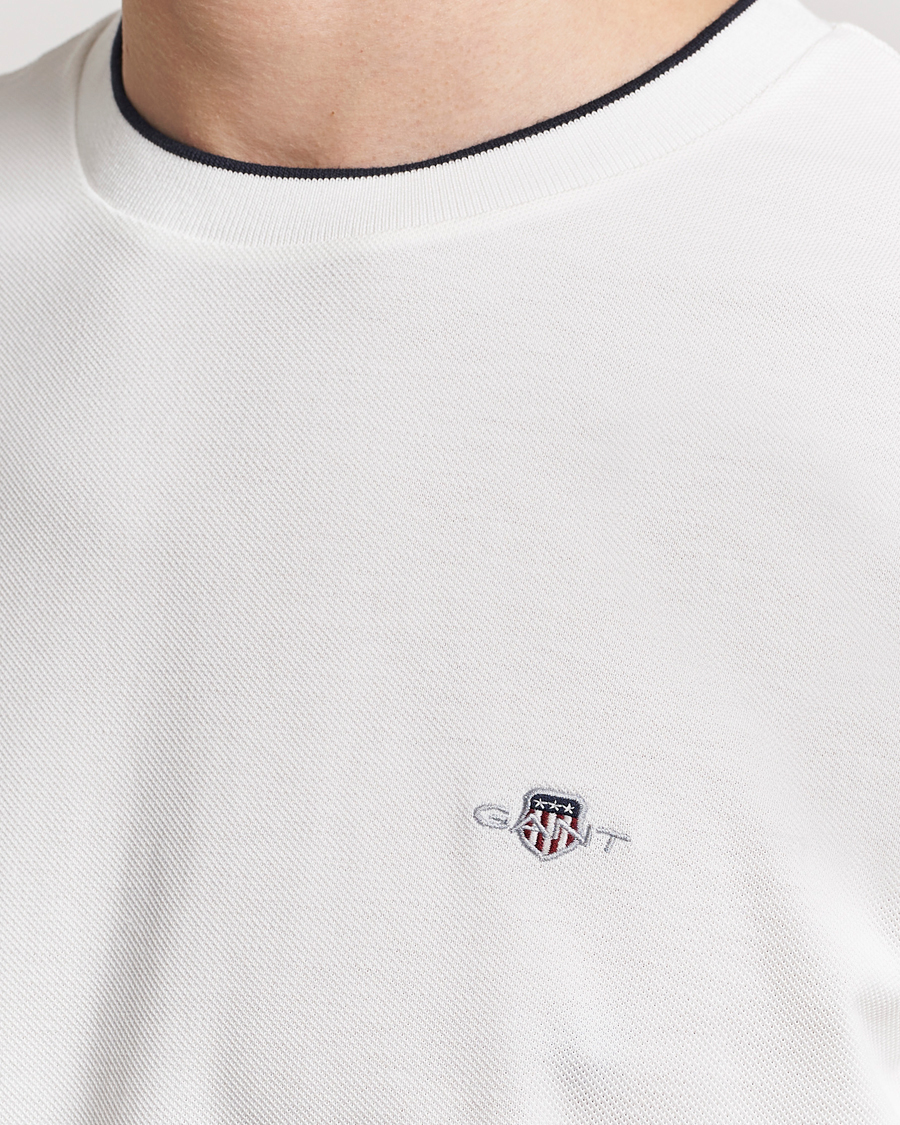Mies | T-paidat | GANT | Pique Crew Neck T-Shirt Eggshell