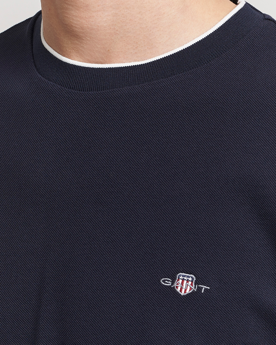 Mies | T-paidat | GANT | Pique Crew Neck T-Shirt Evening Blue