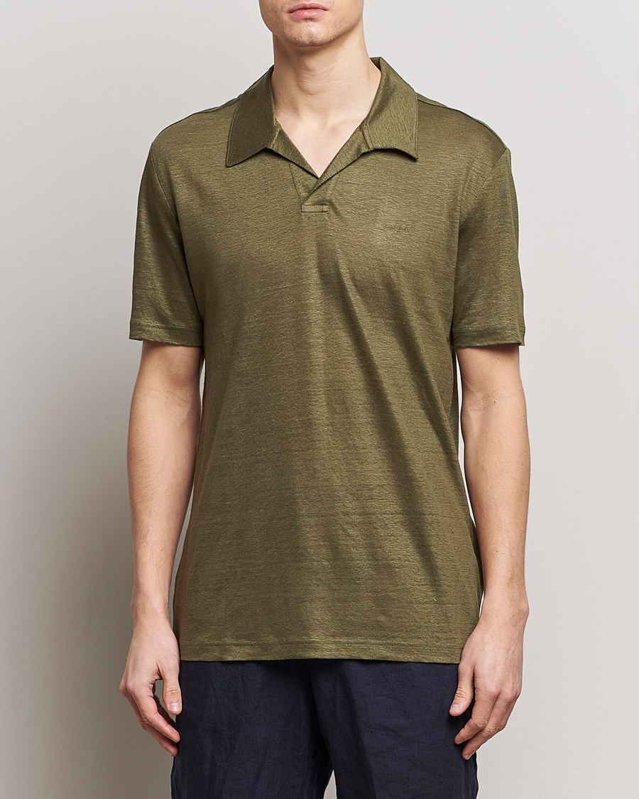 Mies | Pikeet | GANT | Linen Polo Juniper Green