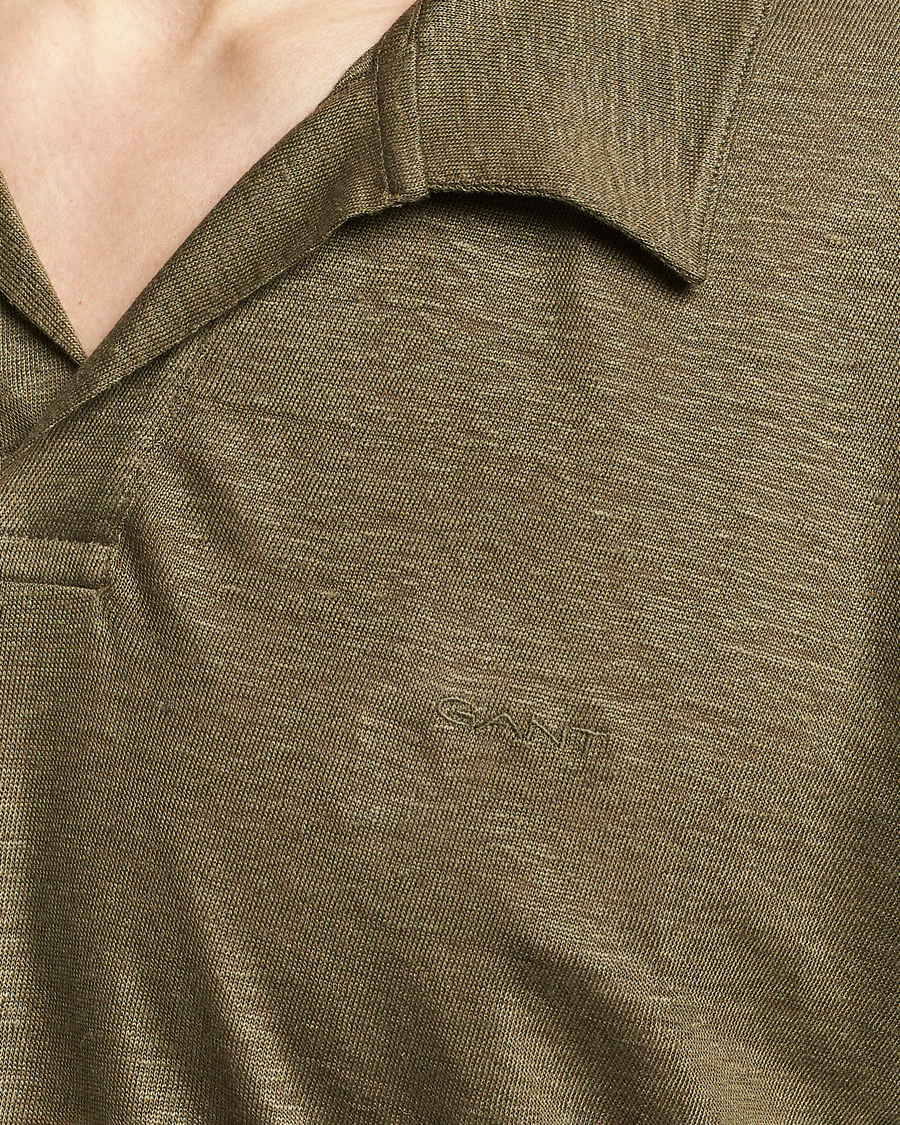 Mies | Pikeet | GANT | Linen Polo Juniper Green