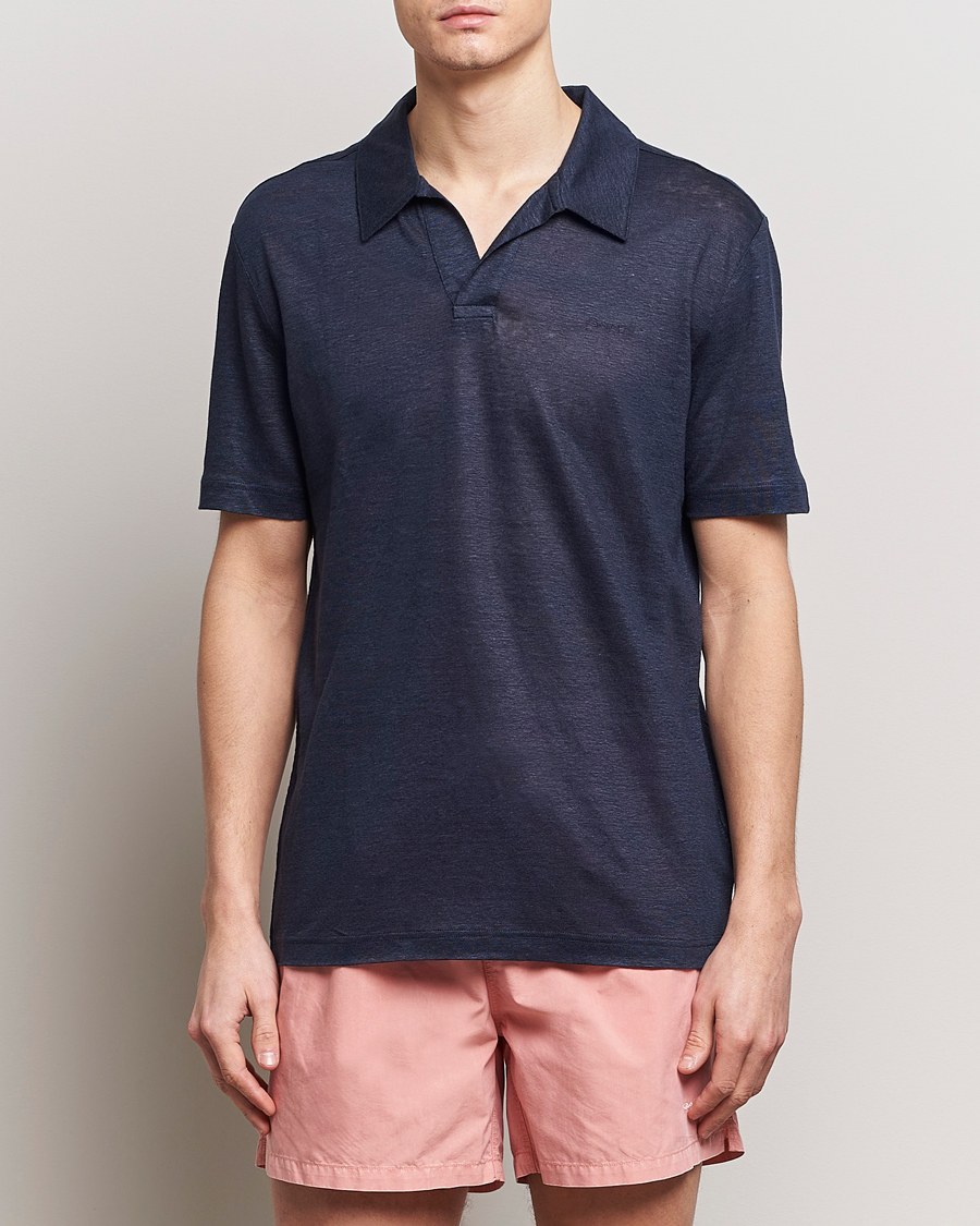 Mies | Pikeet | GANT | Linen Polo Evening Blue