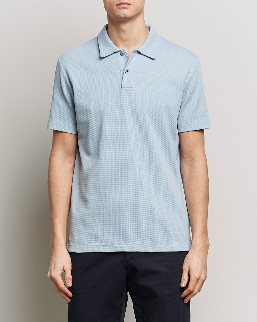 Mies | Pikeet | GANT | Waffle Textured Polo Dove Blue