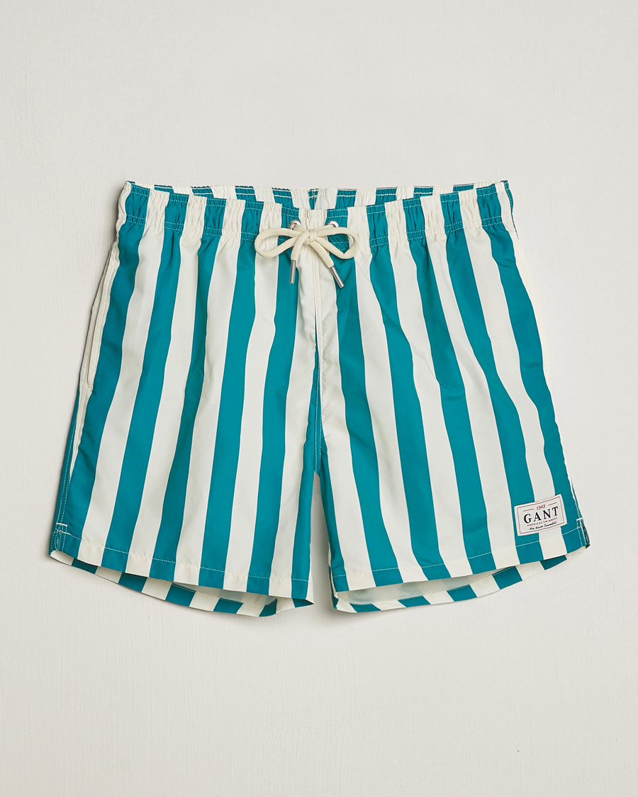 Mies | Uimahousut | GANT | Blockstriped Swimshorts Ocean Turquoise