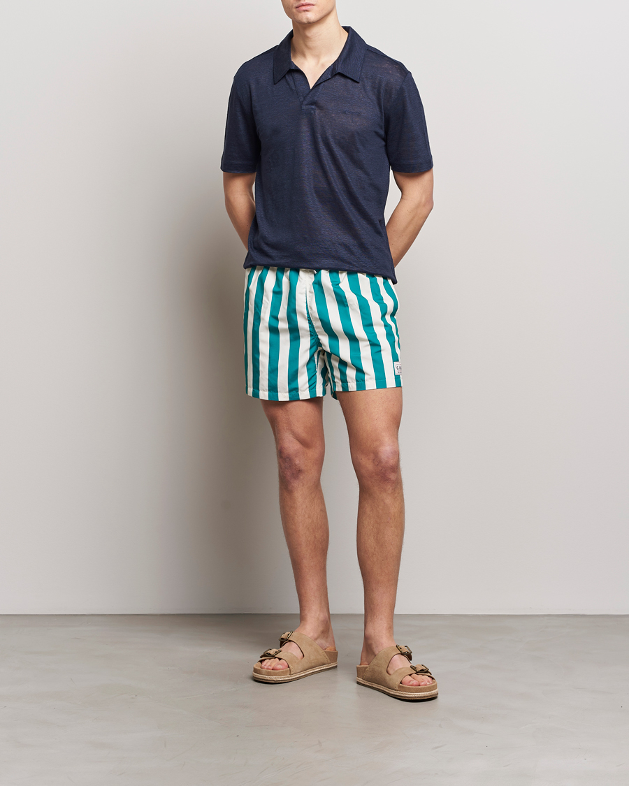 Mies | Uimahousut | GANT | Blockstriped Swimshorts Ocean Turquoise