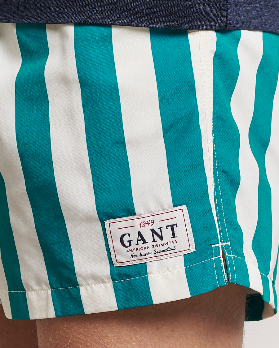 Mies | Uimahousut | GANT | Blockstriped Swimshorts Ocean Turquoise