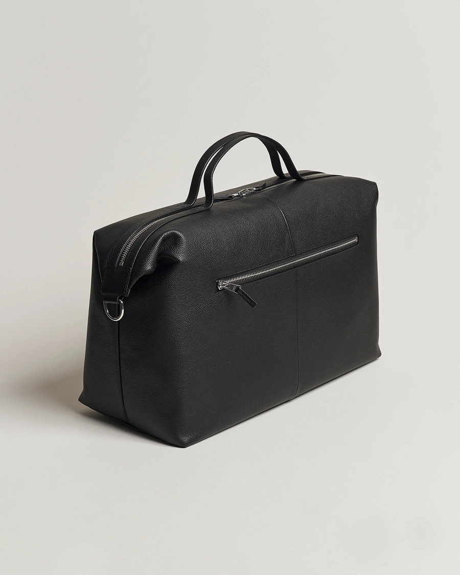 Men | Weekend Bags | GANT | Leather Weekendbag Black