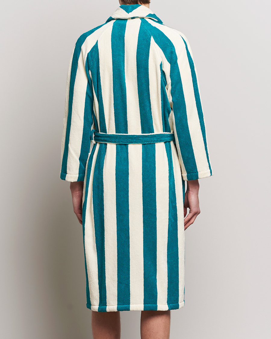 Mies | Yöpuvut ja kylpytakit | GANT | Striped Robe Ocean Turquoise/White