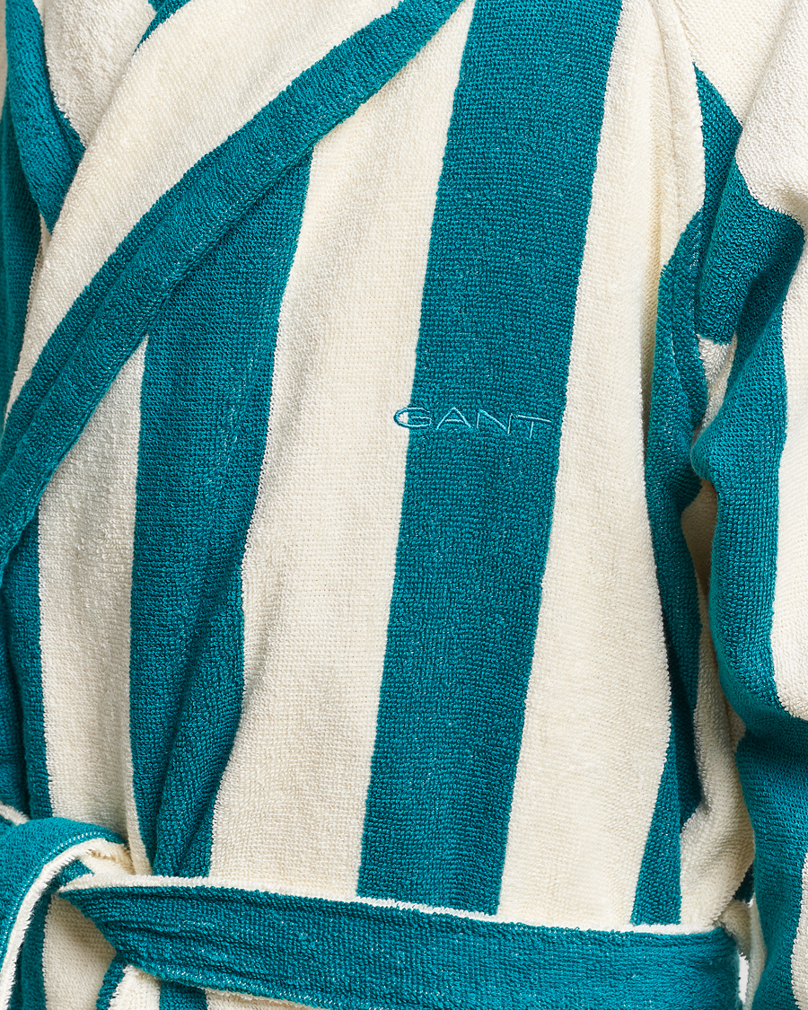 Mies | Yöpuvut ja kylpytakit | GANT | Striped Robe Ocean Turquoise/White