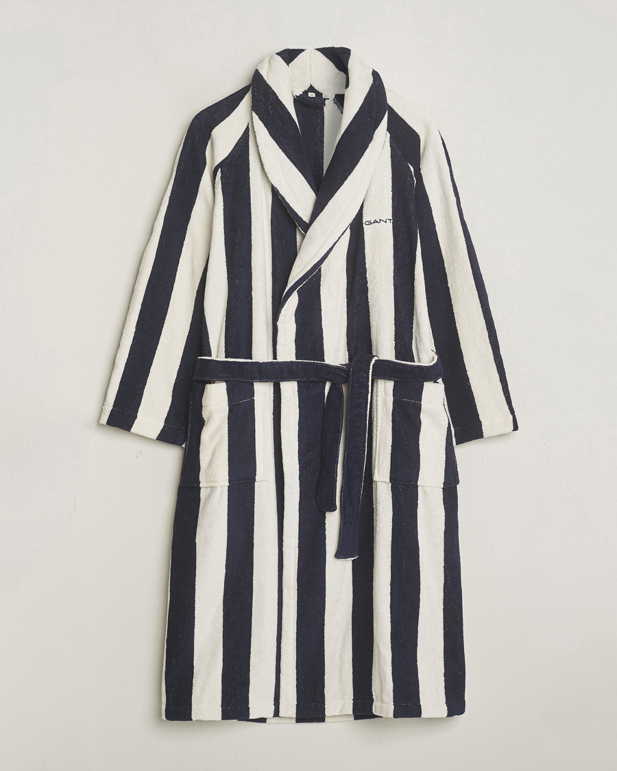 Mies | Yöpuvut ja kylpytakit | GANT | Striped Robe Evening Blue/White