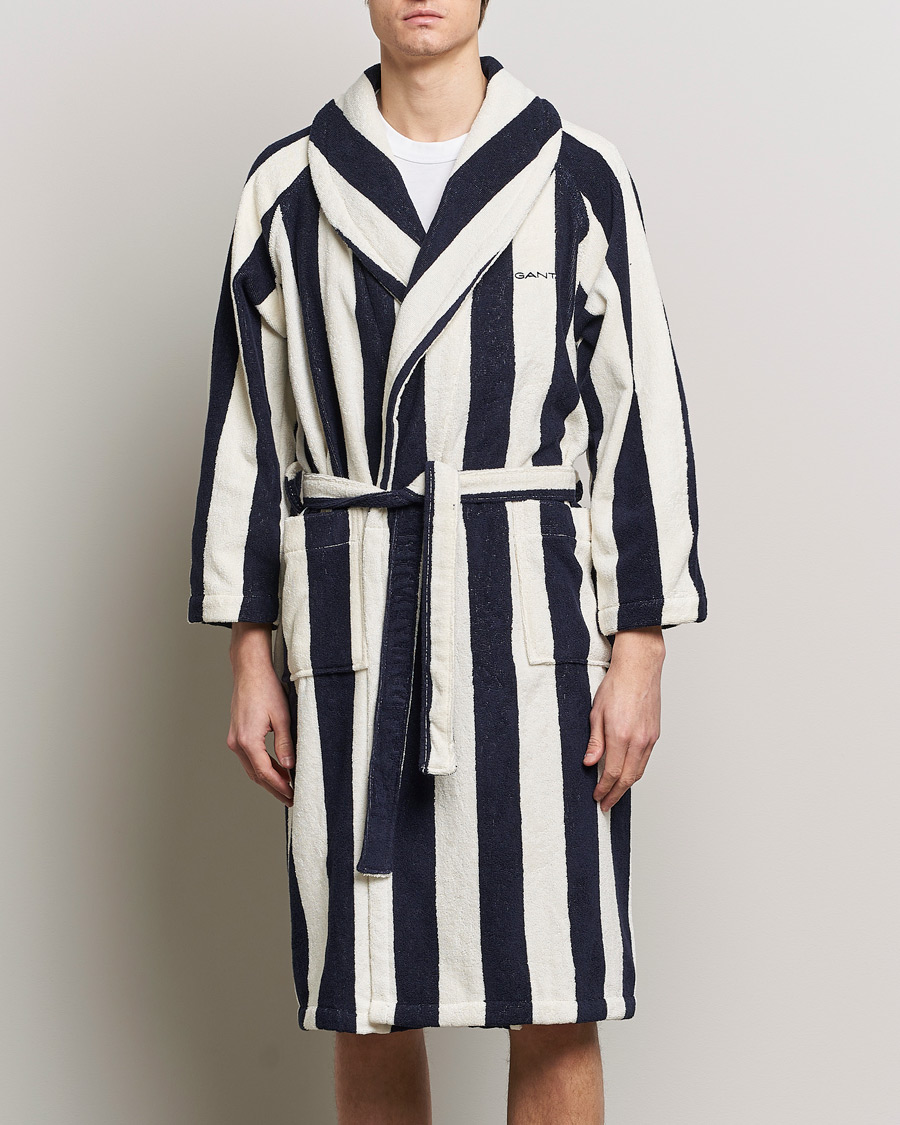 Mies | Yöpuvut ja kylpytakit | GANT | Striped Robe Evening Blue/White