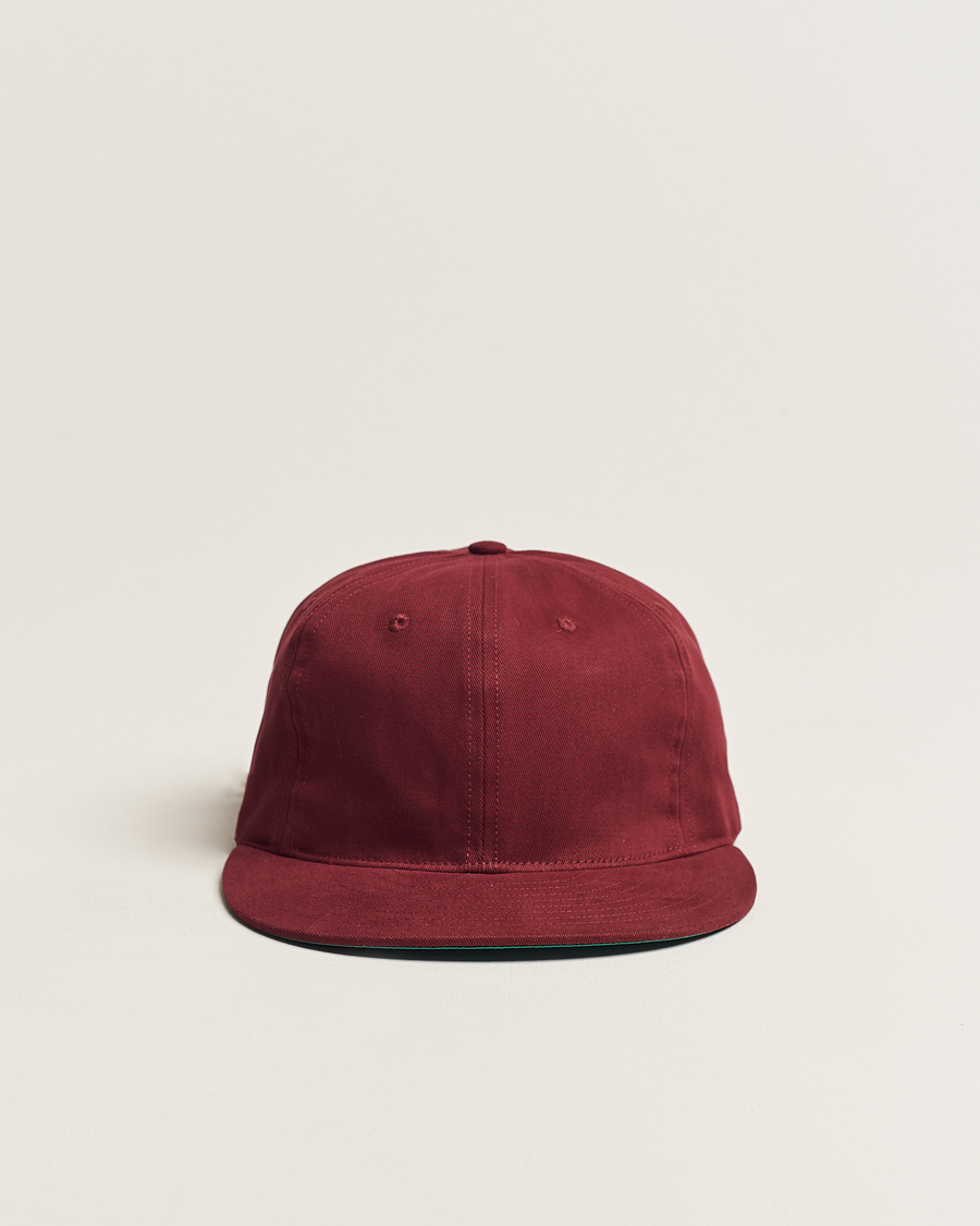 Mies | Ebbets Field Flannels Made in USA Unlettered Cotton Cap Burgundy | Ebbets Field Flannels | Made in USA Unlettered Cotton Cap Burgundy