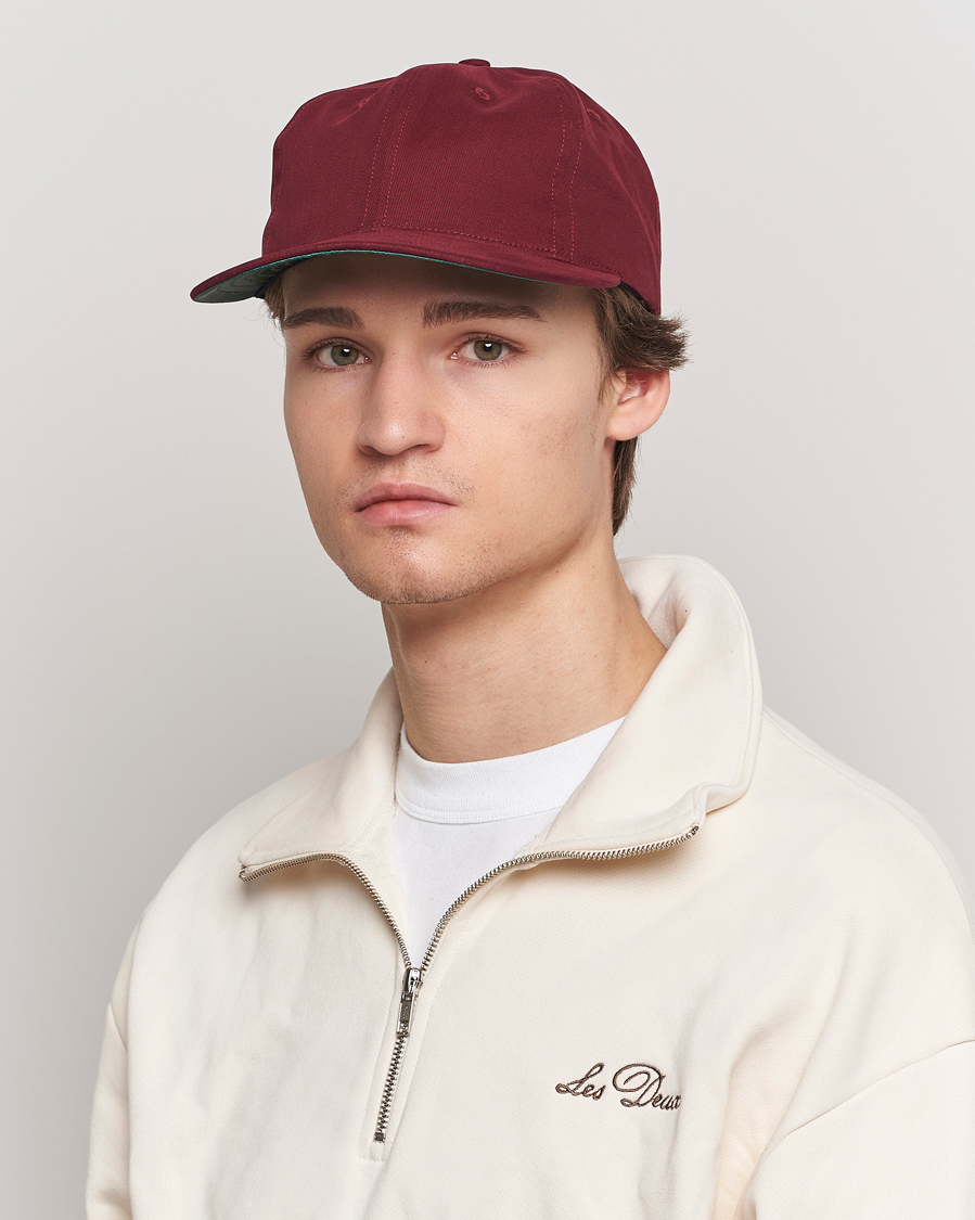 Mies | Ebbets Field Flannels Made in USA Unlettered Cotton Cap Burgundy | Ebbets Field Flannels | Made in USA Unlettered Cotton Cap Burgundy