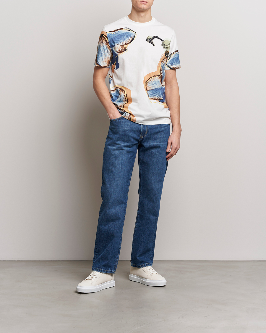 Mies | T-paidat | Paul Smith | Organic Cotton Printed Orchid T-Shirt White
