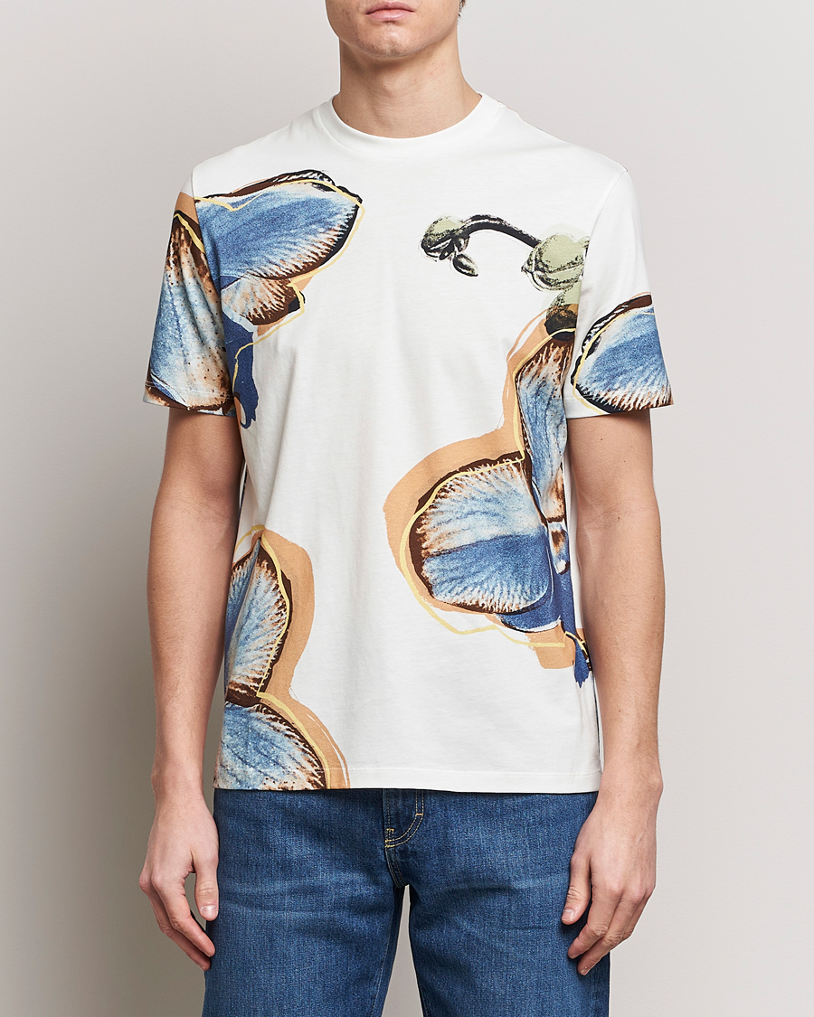 Mies | T-paidat | Paul Smith | Organic Cotton Printed Orchid T-Shirt White