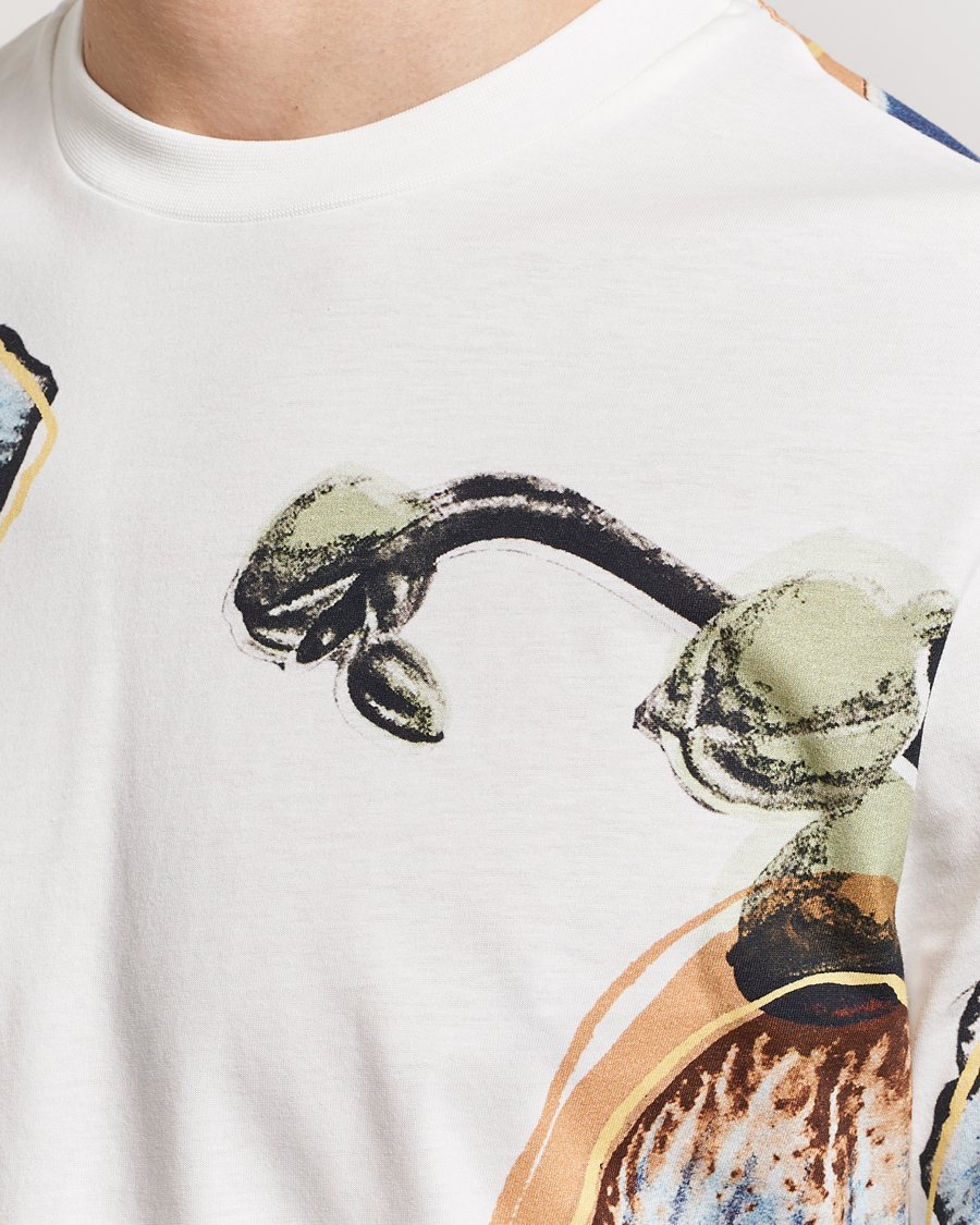 Mies | T-paidat | Paul Smith | Organic Cotton Printed Orchid T-Shirt White
