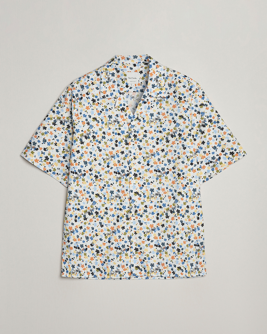 Mies | Kauluspaidat | Paul Smith | Printed Flower Resort Short Sleeve Shirt White