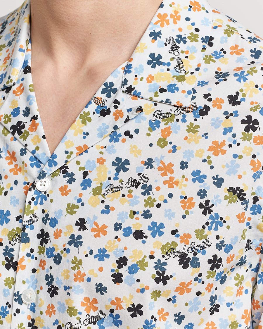 Mies | Kauluspaidat | Paul Smith | Printed Flower Resort Short Sleeve Shirt White
