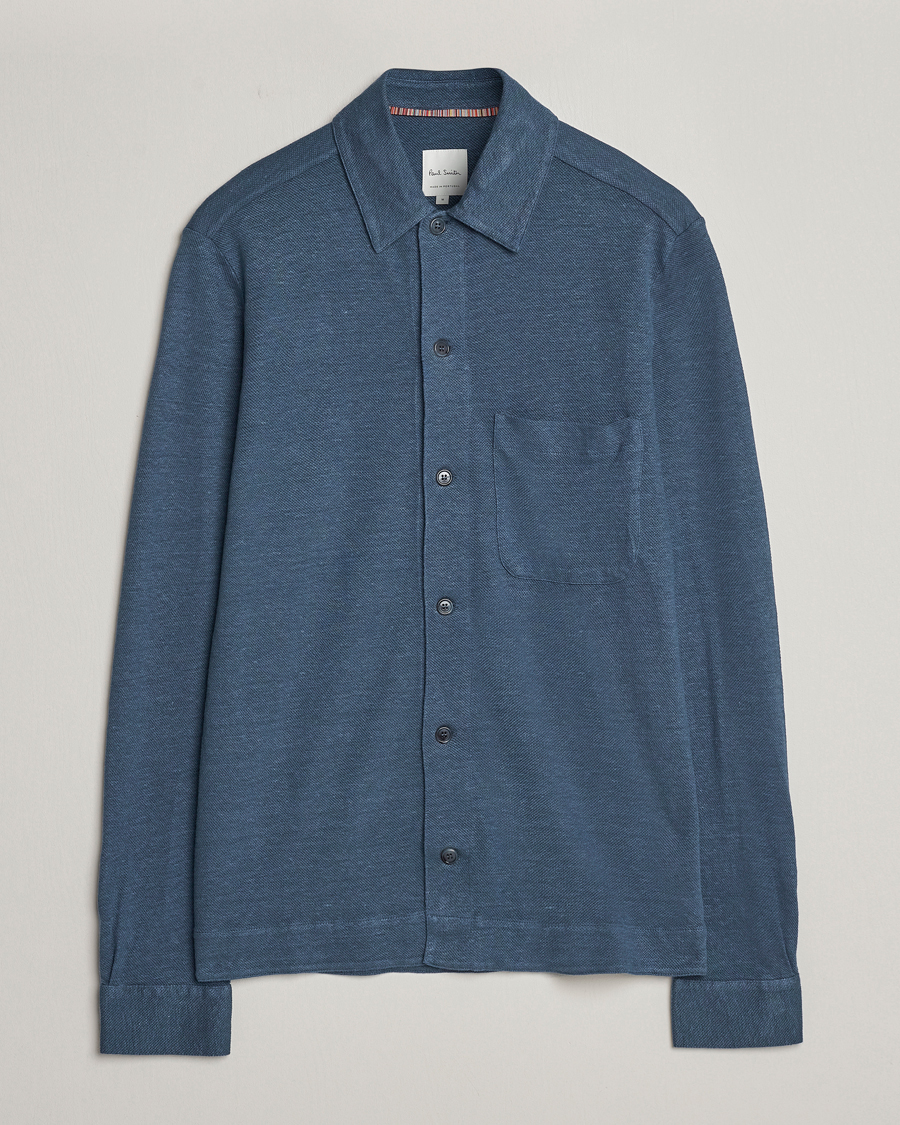 Mies | Kauluspaidat | Paul Smith | Linen Jersey Shirt Blue