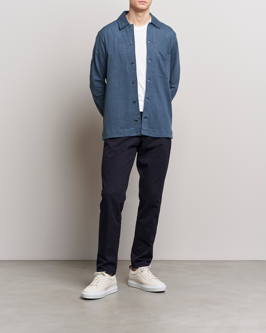 Mies | Kauluspaidat | Paul Smith | Linen Jersey Shirt Blue