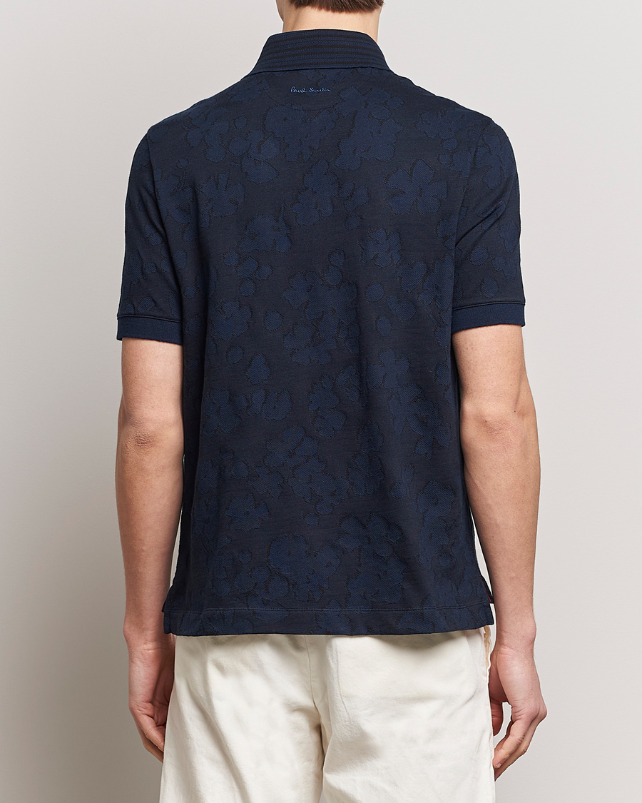 Mies | Kauluspaidat | Paul Smith | Floral Jacquard Short Sleeve Shirt Navy