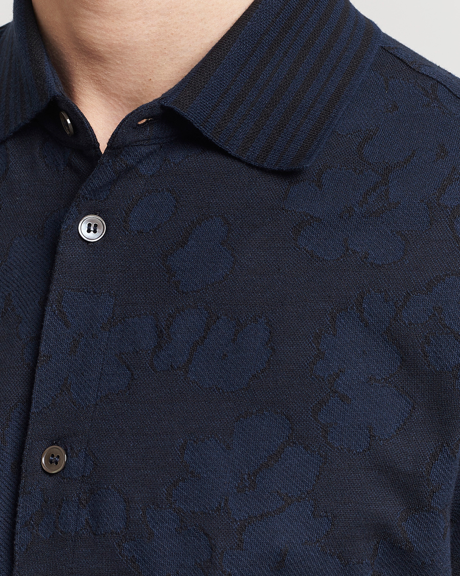 Mies | Kauluspaidat | Paul Smith | Floral Jacquard Short Sleeve Shirt Navy