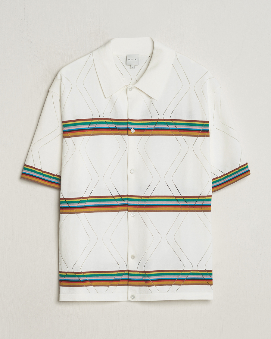 Mies | Kauluspaidat | Paul Smith | Cotton Knitted Short Sleeve Shirt White