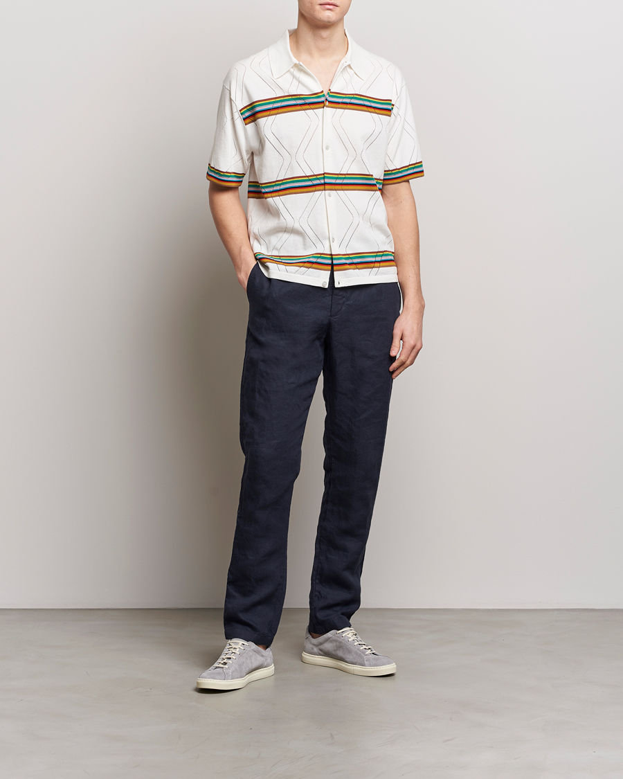 Mies | Kauluspaidat | Paul Smith | Cotton Knitted Short Sleeve Shirt White