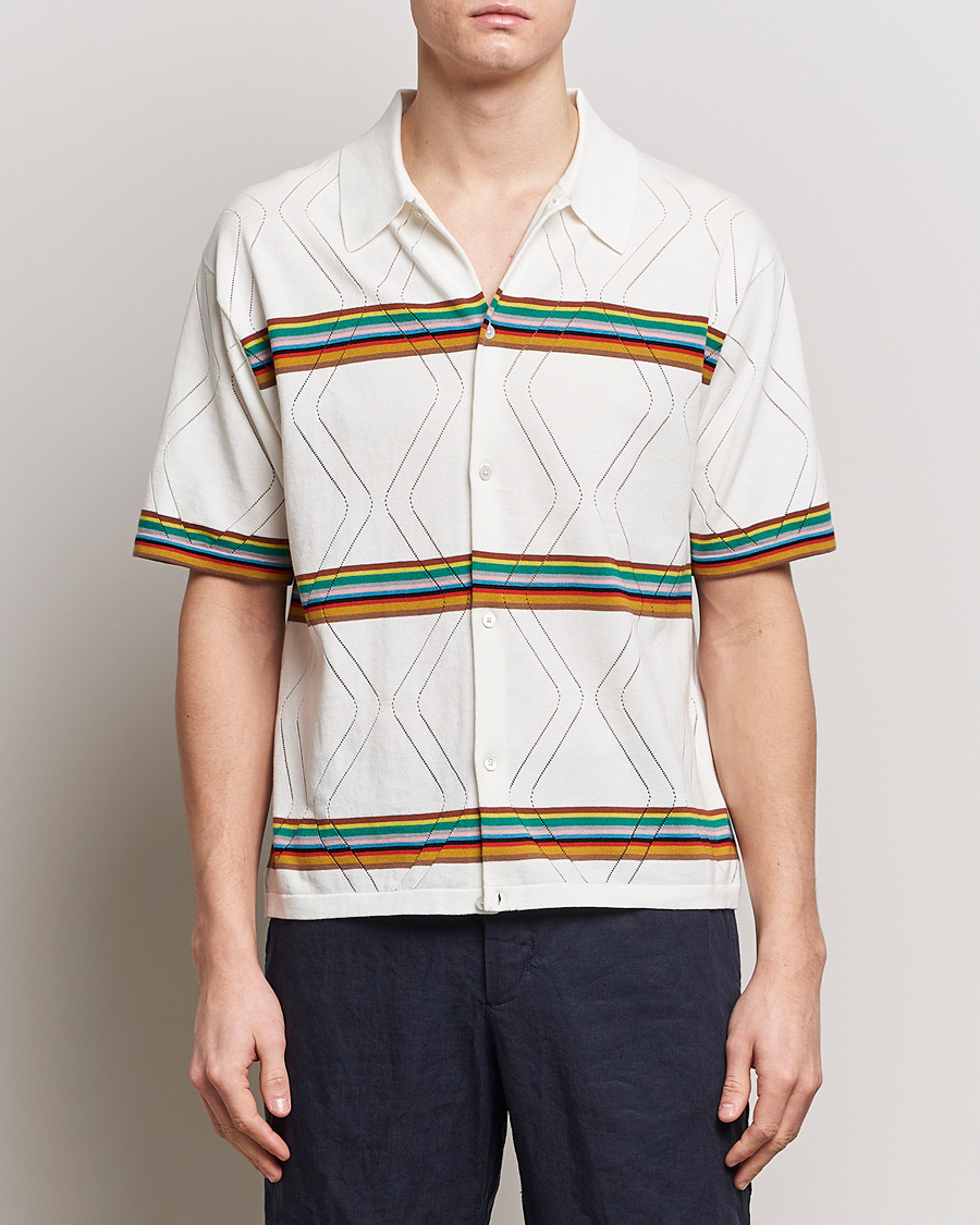 Mies | Kauluspaidat | Paul Smith | Cotton Knitted Short Sleeve Shirt White