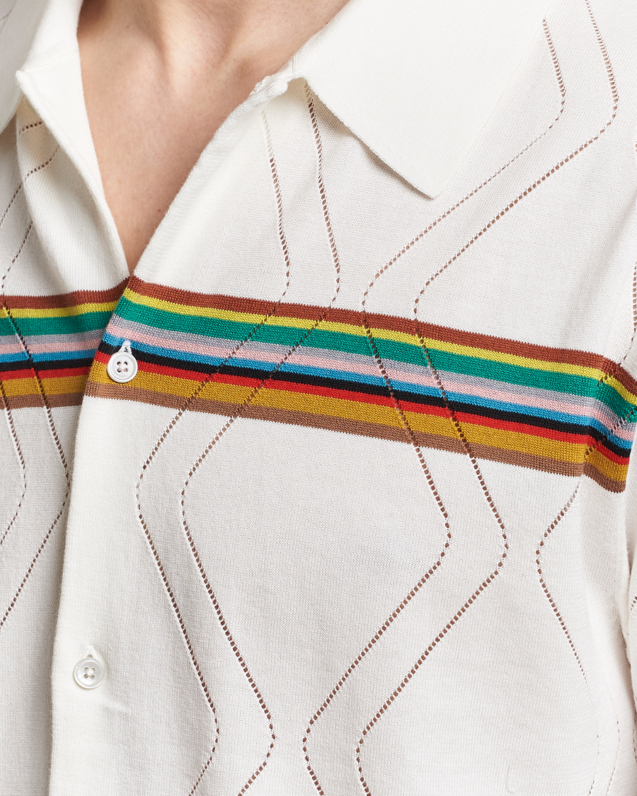 Mies | Kauluspaidat | Paul Smith | Cotton Knitted Short Sleeve Shirt White