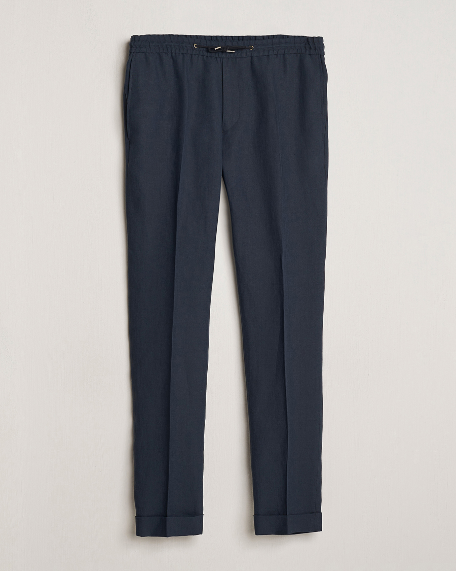 Mies | Housut | Paul Smith | Linen Drawstring Trousers Navy