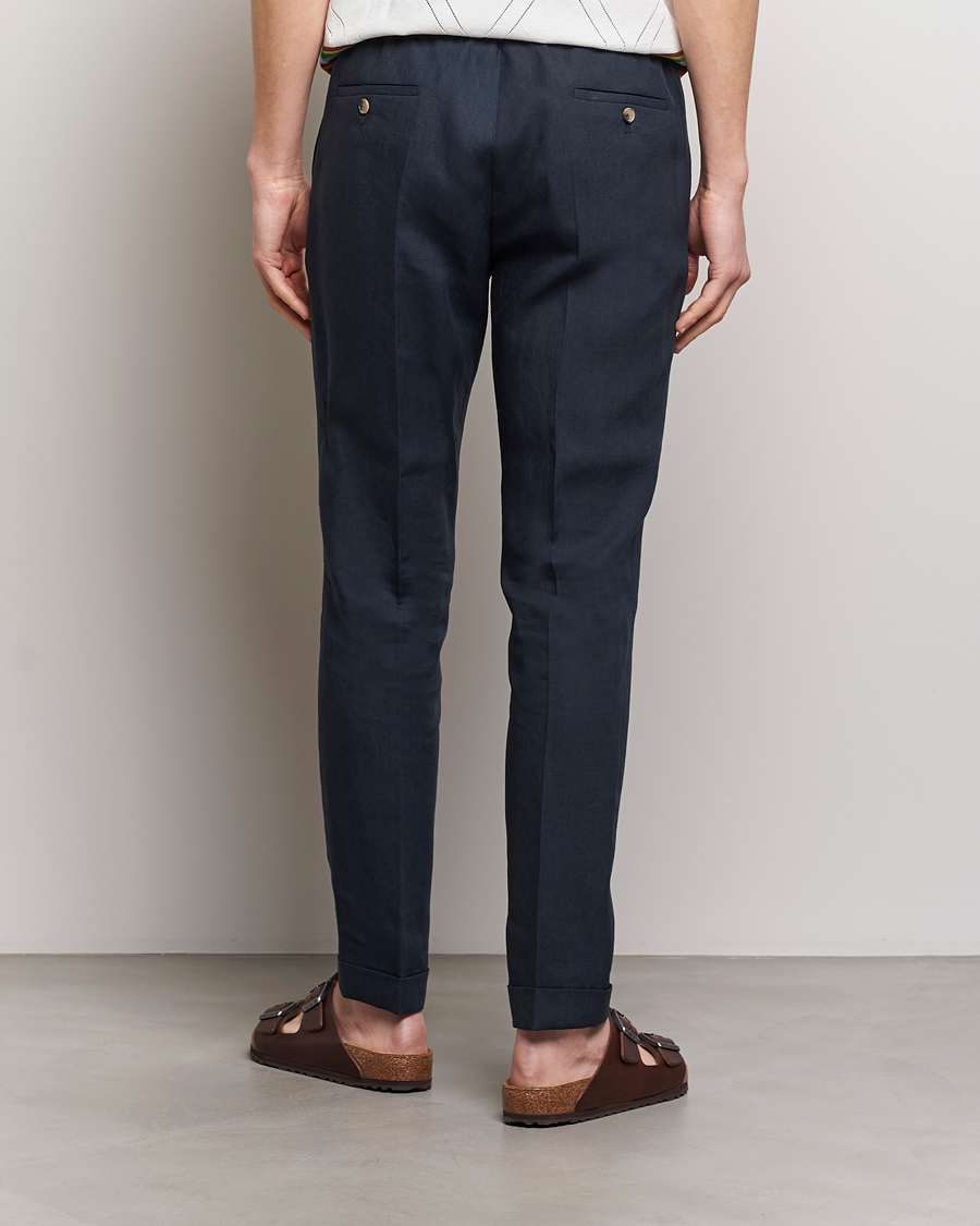 Mies | Housut | Paul Smith | Linen Drawstring Trousers Navy