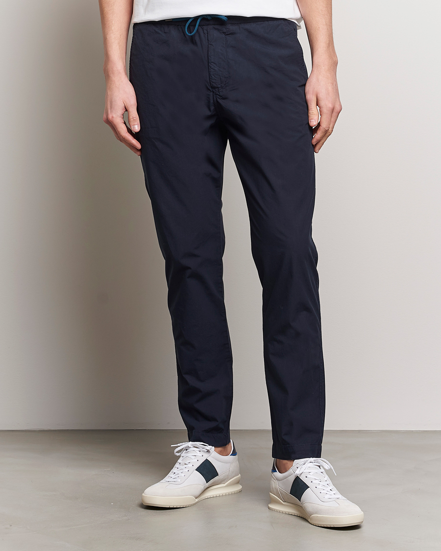 Mies | Vaatteet | PS Paul Smith | Cotton Drawstring Trousers Navy